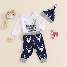Load image into Gallery viewer, Baby "Daddy s Hunting Buddy" Romper Outfit (Available in Pink or Navy)