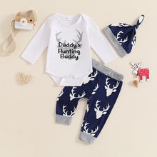 Load image into Gallery viewer, Baby "Daddy s Hunting Buddy" Romper Outfit (Available in Pink or Navy)