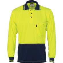Load image into Gallery viewer, HiVis Two Tone Cool Breathe Polo Shirt, Long Sleeve - 3813