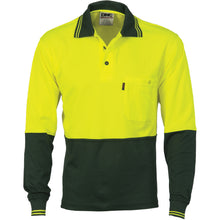 Load image into Gallery viewer, Cotton Back HiVis Two Tone Fluro Polo - Long Sleeve - 3816