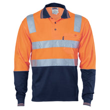 Load image into Gallery viewer, Cotton Back HiVis Two Tone Polo Shirt with CSR R/ Tape - L/S - 3818