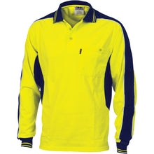 Load image into Gallery viewer, Poly/Cotton Contrast Panel Polo - long Sleeve - 3896