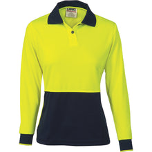 Load image into Gallery viewer, Ladies HiVis Two Tone Polo Shirt - Long Sleeve - 3898