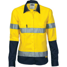Load image into Gallery viewer, Ladies HiVis Two Tone Drill Sh irt with 3M R/Tape - Long sleeve - 3936