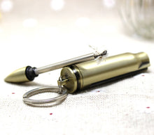 Load image into Gallery viewer, Bullet Shape Fire Starter Flint Keychain