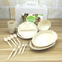Load image into Gallery viewer, 24 Pieces Plastic Reusable Tableware Set