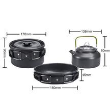 Load image into Gallery viewer, Camping Cookware Water Kettle & Pan Sets