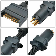 Load image into Gallery viewer, Trailer Connector Plug 7 Pin Round Plug to 7 Pin Flat Plug