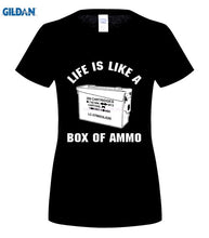 Load image into Gallery viewer, Life Is Like A Box Of Ammo T-shirt Men & Women