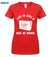 Load image into Gallery viewer, Life Is Like A Box Of Ammo T-shirt Men & Women