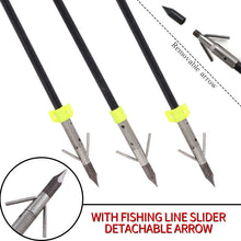 Load image into Gallery viewer, 3, 6 or 12 Pack Fishing Arrows For Recurve/Compound Bow