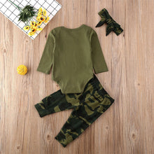 Load image into Gallery viewer, Baby "Mama's Girl" or Mama's Boy" Camo Outfit