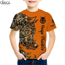 Load image into Gallery viewer, Kids "3D Boar Hunter" Orange T-shirt, Hoodie, Sweatshirt or Shorts