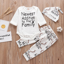 Load image into Gallery viewer, 3pcs Baby Boy Outfit "Newest Addition to the family"