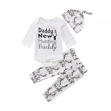 Load image into Gallery viewer, 3pcs Baby Boy Outfit "Daddy's New Hunting Buddy"