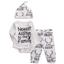 Load image into Gallery viewer, 3pcs Baby Boy Outfit "Newest Addition to the family"