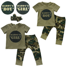 Load image into Gallery viewer, Baby "Daddy's Boy" or "Daddy's Girl" Camo Outfit