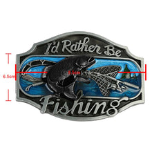 Load image into Gallery viewer, "I'd Rather Be Fishing" Belt Buckle