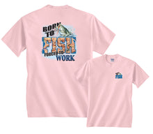 Load image into Gallery viewer, Born To Fish Forced To Work Fishing T-Shirt