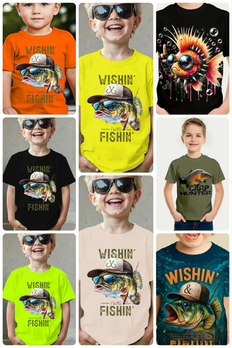 Kids Fish Graphic Short Sleeve T-Shirt