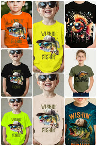 Kids Fish Graphic Short Sleeve T-Shirt