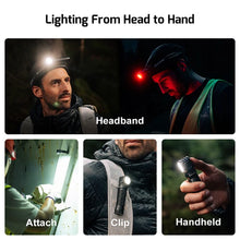Load image into Gallery viewer, Olight Perun 3 Versatile Led Rechargeable Head Torch from Head to Hand