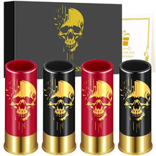 Load image into Gallery viewer, 12GA Shot Glass Set Black/Red Skull Design
