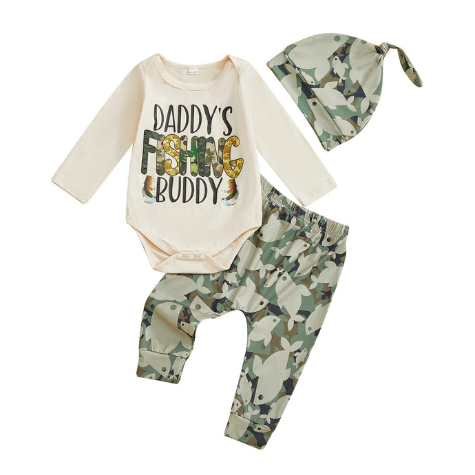 Fishing Baby Romper set 3Pcs