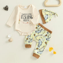 Load image into Gallery viewer, 3 pcs "Daddy's Little Fishing  Buddy" baby outfit