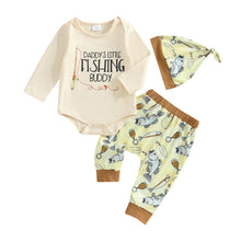Load image into Gallery viewer, 3 pcs "Daddy's Little Fishing  Buddy" baby outfit