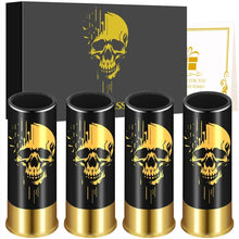Load image into Gallery viewer, 12GA Shot Glass Set Black/Red Skull Design