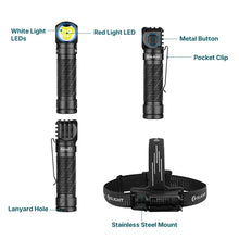 Load image into Gallery viewer, Olight Perun 3 Versatile Led Rechargeable Head Torch from Head to Hand