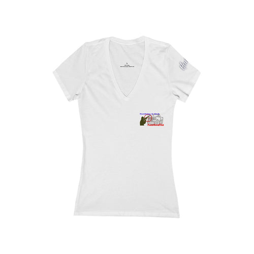 Women's Jersey Short Sleeve Deep V-Neck Tee