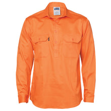 Load image into Gallery viewer, Close Front Cotton Drill Shirt - Long Sleeve - 3204