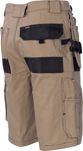 Duratex Cotton Duck Weave Tradies Cargo Shorts - with twin holster tool pocket - 3336