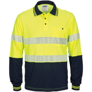 HIVIS Segment Taped Cotton Backed Polo - Long Sleeve - 3518