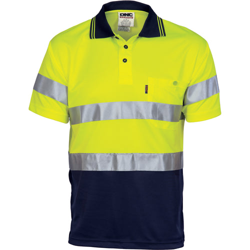 HiVis D/D Cool Breathe Polo Shirt With CSR R/Tape - Short Sleeve - 3715