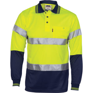 HiVis D/N Cool Breathe Polo Shirt With CSR R/Tape - Long Sleeve - 3716