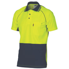 Load image into Gallery viewer, HiVis Cotton Backed Cool-Breeze Contrast Polo - Short Sleeve - 3719