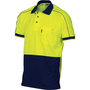 HiVis Cool-Breathe Double Piping Polo - Short Sleeve - 3573