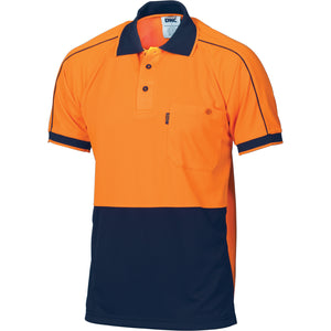 HiVis Cool-Breathe Double Piping Polo - Short Sleeve - 3573