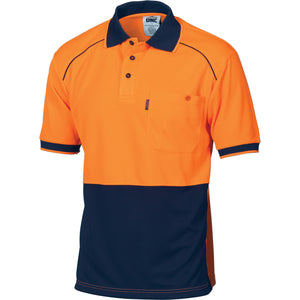 HiVis Cool-Breathe Front Piping Polo - Short Sleeve - 3754