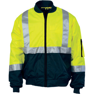 HIVIS 2 TONE BOMBER JACKET WITH CSR R/TAPE - 3762