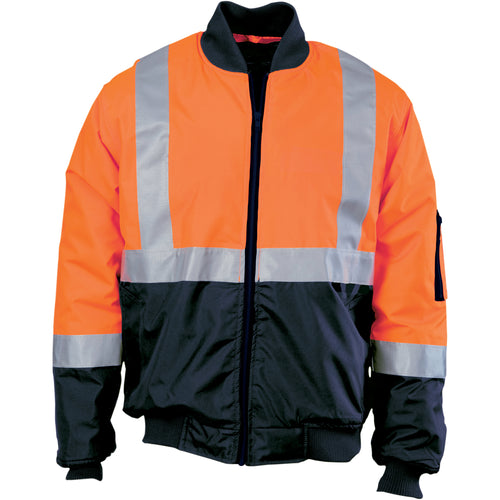 HIVIS 2 TONE BOMBER JACKET WITH CSR R/TAPE - 3762