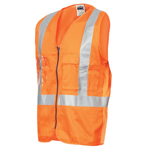 Day/Night Cross Back Cotton Safety Vests with CSR R/Tape - 3810