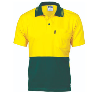 HiVis Cool-Breeze Cotton Jersey Polo Shirt with Under Arm Cotton Mesh - S/S - 3845