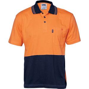 HiVis Cool-Breeze Cotton Jersey Polo Shirt with Under Arm Cotton Mesh - S/S - 3845
