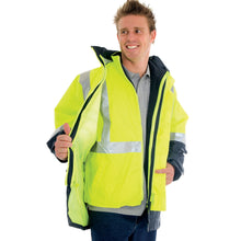 Load image into Gallery viewer, 4 in 1 HiVis Two Tone Breathable Jacket with Vest and 3M R/Tape - 3864