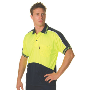 HiVis Cool Breathe Panel Polo Shirt - Short Sleeve - 3891