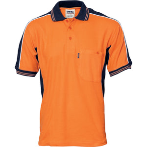 Poly/Cotton Contrast Panel Polo - Short Sleeve - 3895